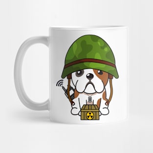 Cute english bulldog is a military pet Mug